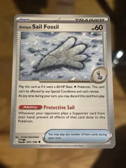 Antique Sail Fossil 069/088 Perfect Order Regular Pokemon Card - Image 1
