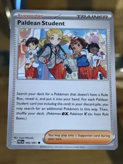 Paldean Student 085/091 Common Paldean Fates Pokemon Card - Image 1
