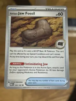 Antique Jaw Fossil 068/088 Perfect Order Regular Pokemon Card - Image 1