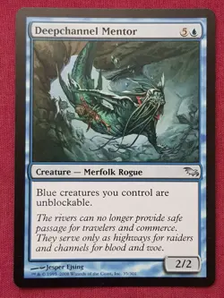 Magic The Gathering SHADOWMOOR DEEPCHANNEL MENTOR blue card MTG - Image 1