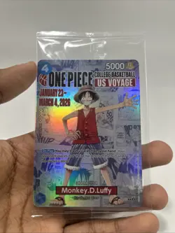 Bandai One Piece Card Game Monkey D. Luffy P-055 US Voyage Promo Holo Sealed - Image 1