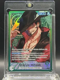 Dracule Mihawk Leader OP14-020 Foil 5000 Power One Piece Card Game - Image 1