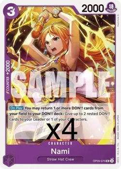 4X One Piece Card Game Nami OP09-070 Uncommon NM - Image 1