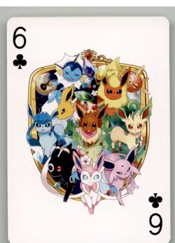 Pokemon Poker Playing Card - Eeveelutions - 6 of Clubs - Image 1