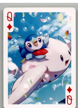Pokemon Poker Playing Card - Piplup Togekiss - Queen of Diamonds - Image 1