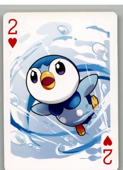 Pokemon Poker Playing Card - Piplup - 2 of Hearts - Image 1