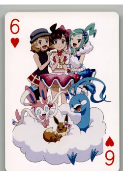 Pokemon Poker Playing Card - Eevee Sylveon Altaria - 6 of Hearts - Image 1