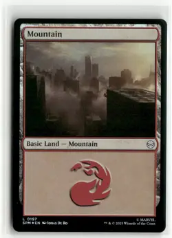 Mountain 0197 FOIL - Spider-Man MTG NM - Image 1