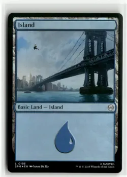 Island 0195 FOIL - Spider-Man MTG NM - Image 1