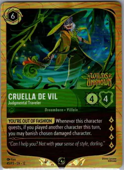 Cruella De Vil - Judgmental Traveler 45/P3 Foil Disney Lorcana Promo Cards - NM - Image 1