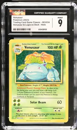 Venusaur 003/034 Trading Card Game Classic NM CGC 9 - Image 1
