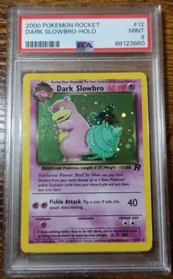 Dark Slowbro 12/82 PSA 9 Holo Swirl Rare Team Rocket 2000 Pokemon Card Graded - Image 1