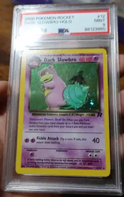 Dark Slowbro 12/82 PSA 9 Holo Swirl Rare Team Rocket 2000 Pokemon Card Graded - Image 3