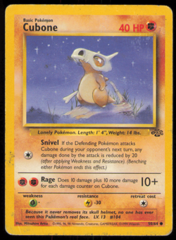 Cubone 50/64 HP Jungle English Pokemon Card TCG - Image 1