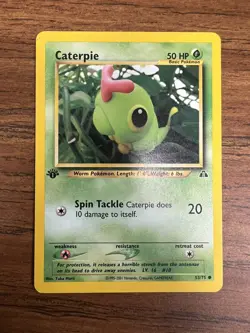 Caterpie # 53/75 - Neo Discovery 1st Edition Pokemon Vintage Non Holo Card - Image 1