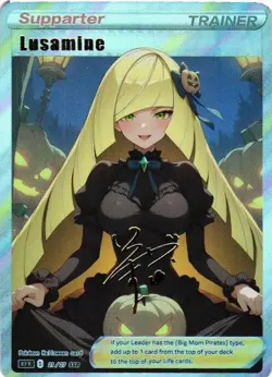 LUSAMINE HALLOWEEN Trainer Holographic Goddess Custom Art Anime Collectible Card - Image 1