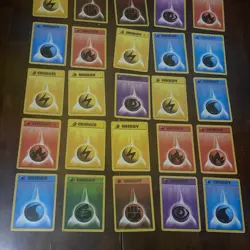 Vintage Pokemon Base Set Lot 100 Energy Cards Only WOTC HP LP Mixed Condition - Image 5