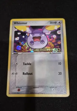 Pokemon Whismur 73/106 Reverse Holo Stamped EX Emerald Card MP - Image 1