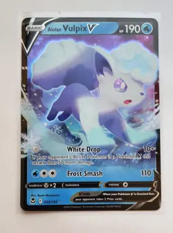 Alolan Vulpix V 033/195 Swsh12: Sword & Shield Silver Tempest Holo Pokemon Card - Image 1