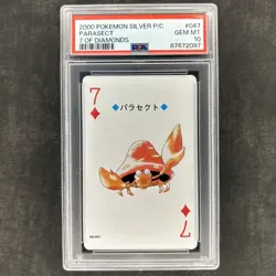 2000 Pokemon Silver Poker Playing Cards 7 Of Diamonds Parasect Psa 10 #047 - Image 1