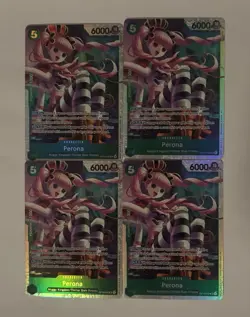 Bandai One Piece Card Game Perona OP01-033 OP-01 Parallel Foil Lot 4 - Image 1