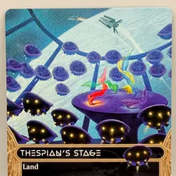 Thespian's Stage 0044 Borderless Land Magic Foundations EOS MTG Rare Card - Image 1