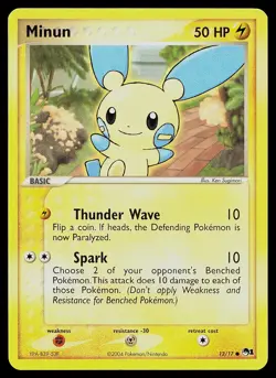 Pokemon Card - Minun POP Series 1 12/17 Common - Image 1
