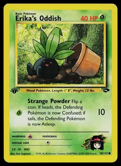 Pokemon Card - Erika's Oddish Gym Challenge 70/132 1st Edition Common - Image 1