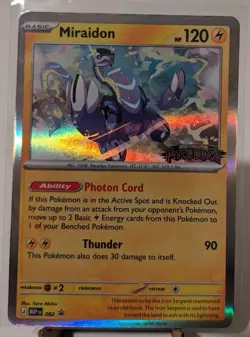 Pitch Black Pre-release Stamped Miraidon Promo Pokemon Card 082 NM Condition - Image 1