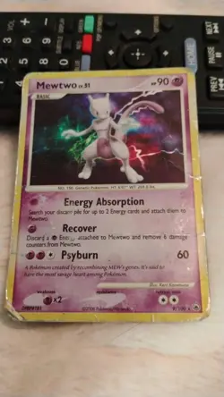 MEWTWO LV. 51 Majestic Dawn POKEMON Holo 2008 Trading Card 9/100 TCG - Image 1
