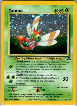 Yanma 17 17/75 Neo Discovery LP Pokemon Card - Image 1
