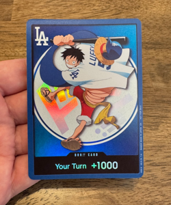 MONKEY D. LUFFY 2026 ONE PIECE x LOS ANGELES DODGERS DON!! PROMO CARD 07/02/2026 - Image 1