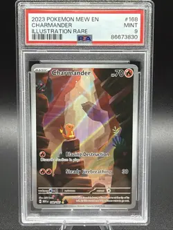 Charmander 2023 SV151 Mew Illustration Rare Card 168/165 PSA Mint 9 - Image 1