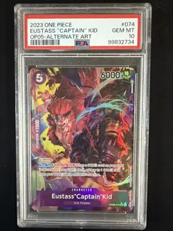 Eustass Captain Kid OP05-074 Alternate Alt Art One Piece Card PSA 10 English - Image 1