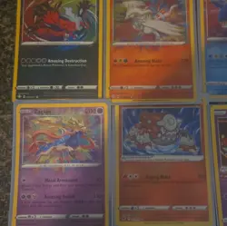 Nintendo Pokemon TCG 9-Card Lot Amazing Rare & Radiant Holo Yveltal 2022 - Image 2