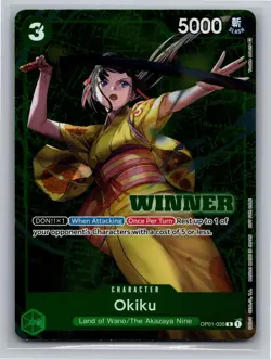 One Piece OP01-035 Okiku Winner Pack Vol 4 Promo Japanese Foil NM - Image 1