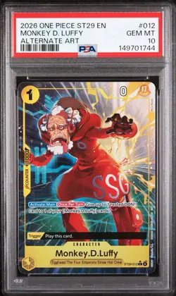 2026 ONE PIECE STARTER DECK ST29: EGGHEAD #012 MONKEY D LUFFY ALT ART PSA 10 - Image 1