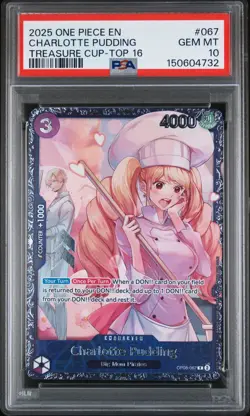Charlotte Pudding Treasure Cup 2025 Top 16 PSA 10 Prize Trophy One Piece TCG BGS - Image 1