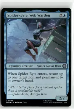 Spider-Byte, Web Warden FOIL - Spider-Man MTG NM - Image 1