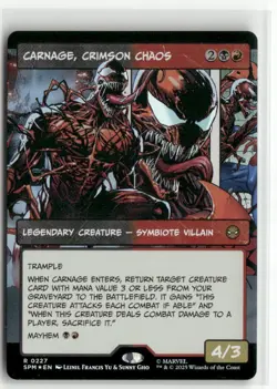 Carnage, Crimson Chaos Borderless FOIL - Spider-Man MTG NM - Image 1