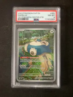 PSA 8 Snorlax SVP 051 151 Pokemon Center Holo Master Set Card Promo Sealed NM - Image 1