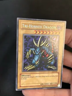 Tri-Horned Dragon LOB-000 Secret Rare Unlimited Legend of Blue Eyes NM - Image 4