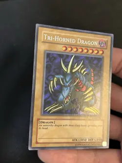 Tri-Horned Dragon LOB-000 Secret Rare Unlimited Legend of Blue Eyes NM - Image 5