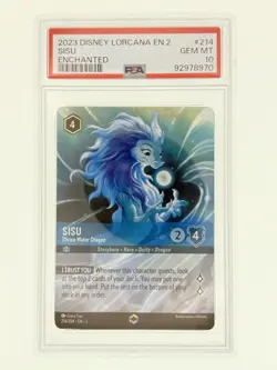 Disney Lorcana Sisu Divine Water Dragon Enchanted Holo 214/204 PSA 10 EN 2023 - Image 2