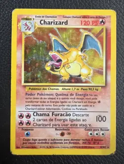 Pokemon TCG: Charizard (Unlimited Base Set ) Holo Rare 4/102 **Portuguese** - Image 1