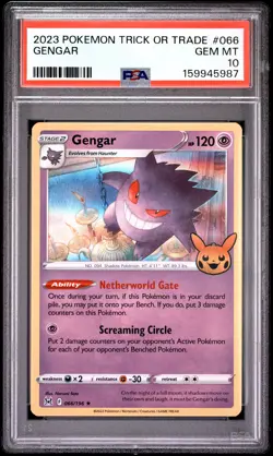 2023 POKEMON TRICK OR TRADE #066 GENGAR PSA 10 - Image 1