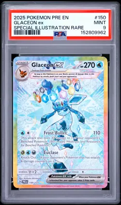2025 POKEMON PRE EN-PRISMATIC EVOLUTIONS #150 GLACEON EX PSA 9 - Image 1