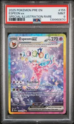 2025 POKEMON PRE EN-PRISMATIC EVOLUTIONS #155 ESPEON EX PSA 9 - Image 1