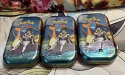3X Pokemon TCG Sword And Shield Crown Zenith Mini Tins Charizard + Leon 6 Packs - Image 1