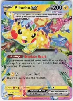 Pikachu ex 057/217 Double Rare Ascended Heroes Pokemon Holo Near Mint - Image 1